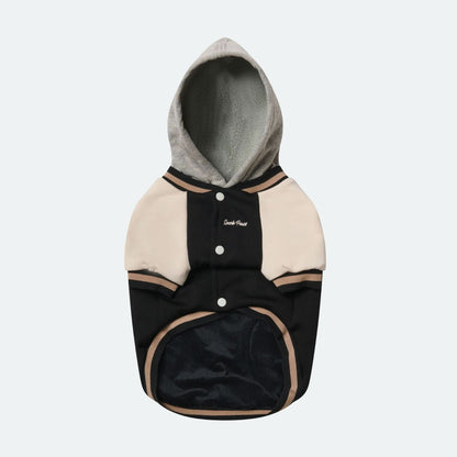 Dog Varsity Jacket - Black