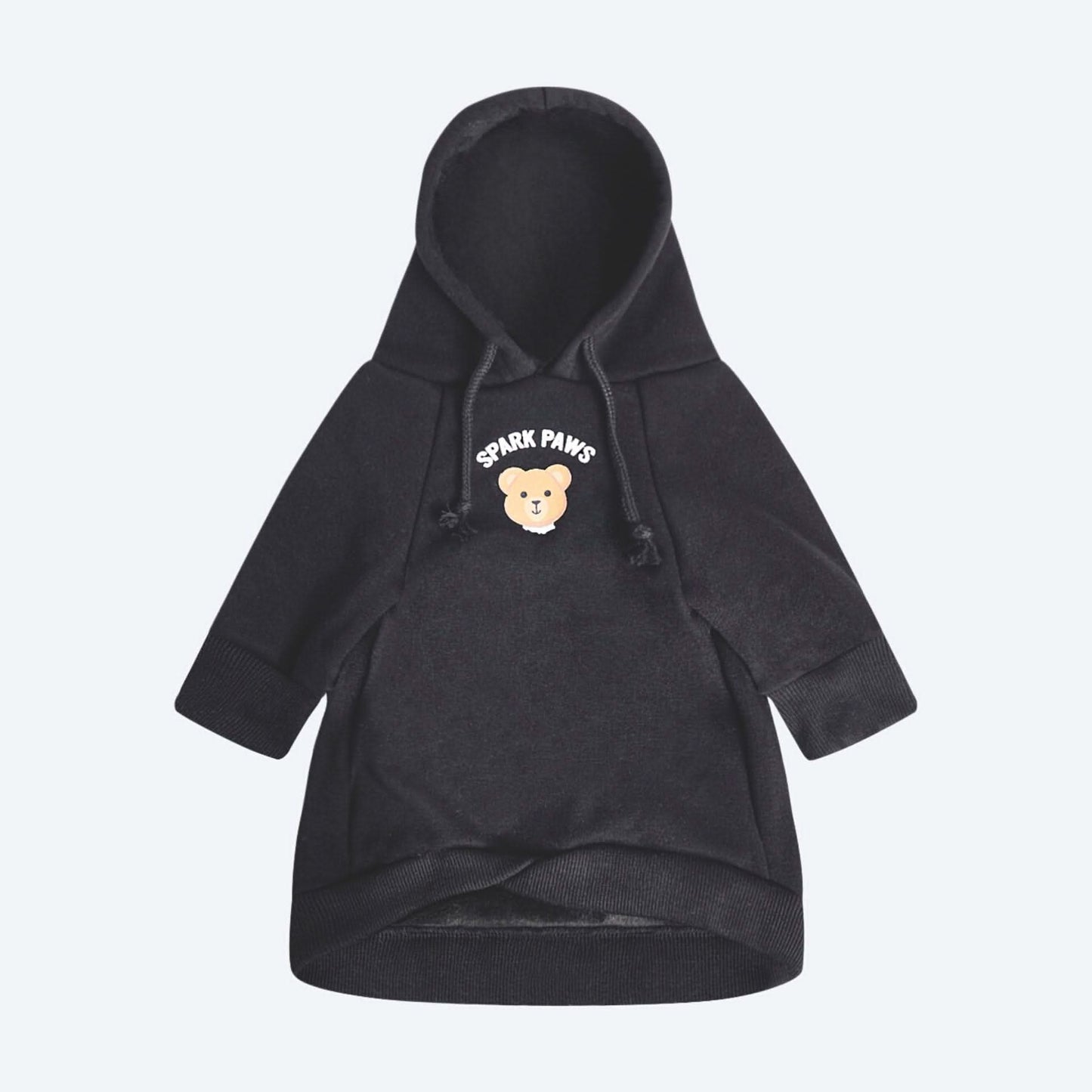 Broken Teddy Bear Dog Hoodie - Black