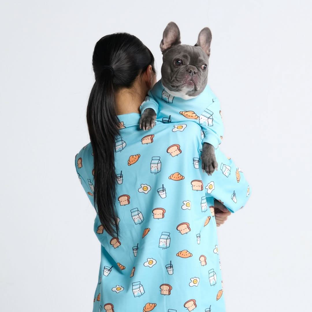 Human Pajama Top - Breakfast Blue