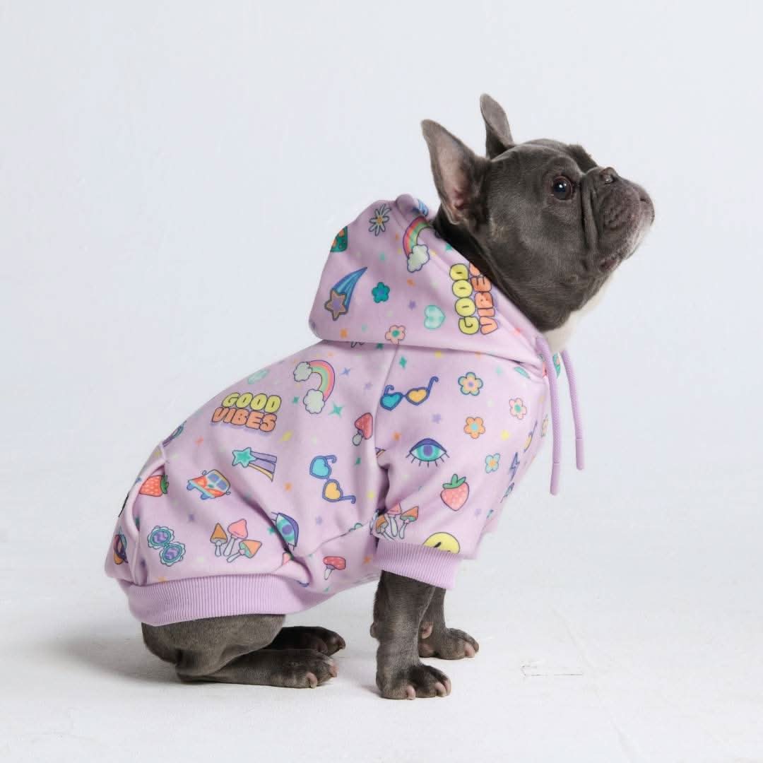 Good Vibes Dog Hoodie - Purple