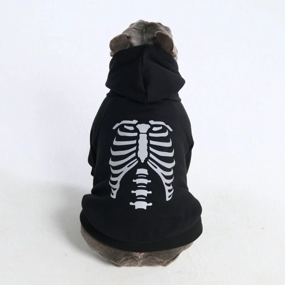 Halloween Dog Hoodie - Reflective Skeleton