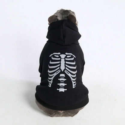 Halloween Dog Hoodie - Reflective Skeleton