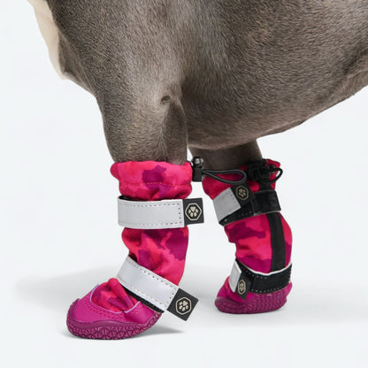 Flex Shell Water-resistant Dog Boots - Fuchsia Camo